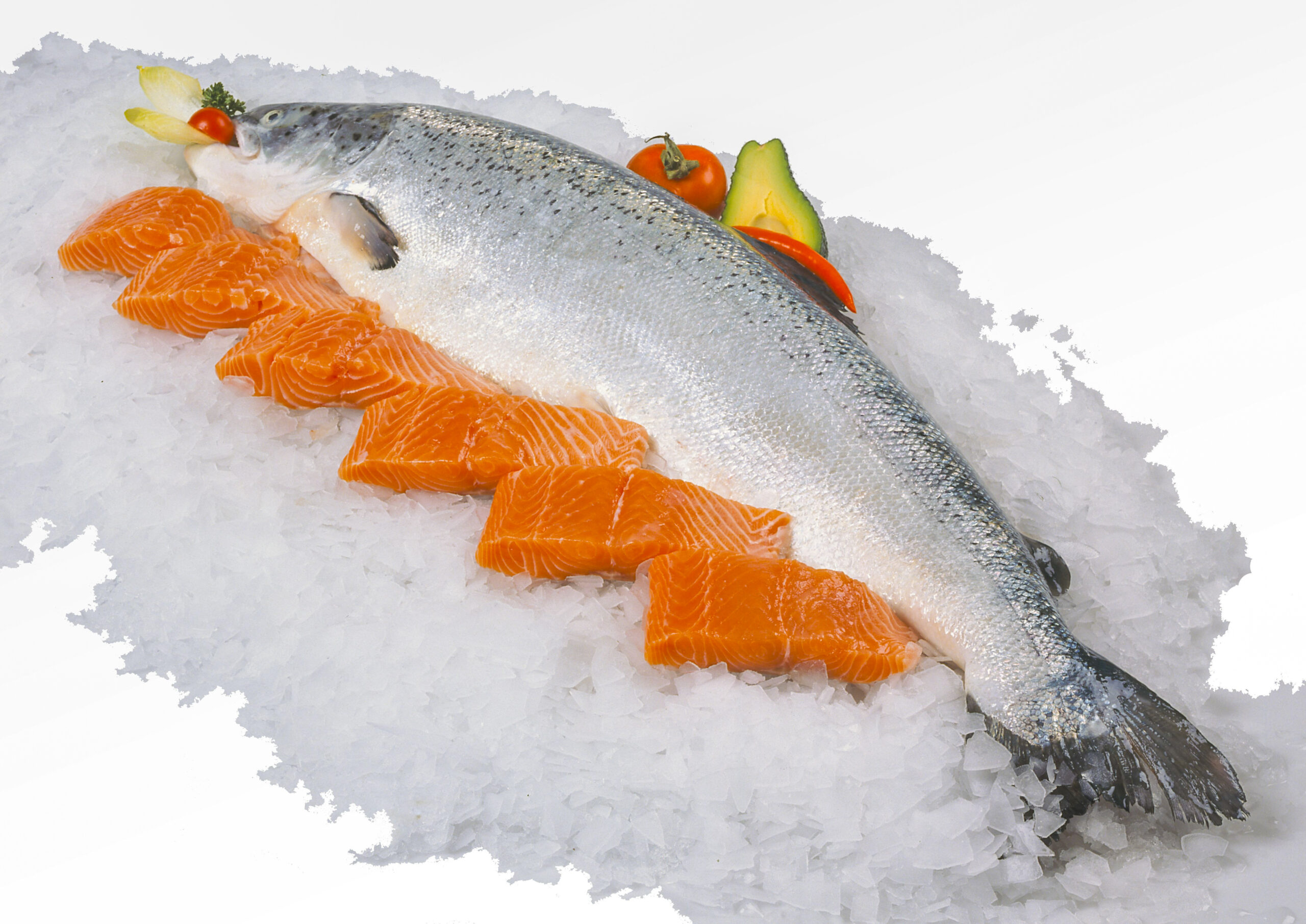 Cold store and frozen salmon pallets